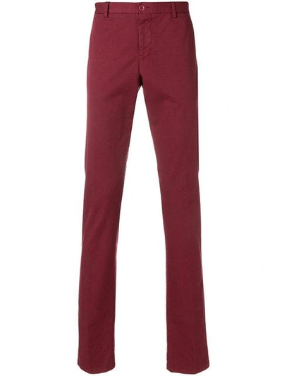 Shop Etro Straight-leg Chinos In Red