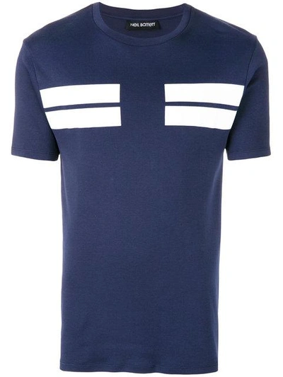 Shop Neil Barrett Bar Stripe T-shirt - Blue