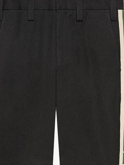 Shop Gucci Gabardine Stretch Trousers In Black