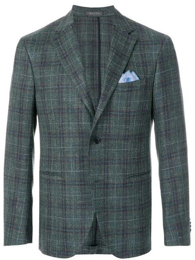 Shop Cantarelli Handkerchief Plaid Fitted Jacket - Green