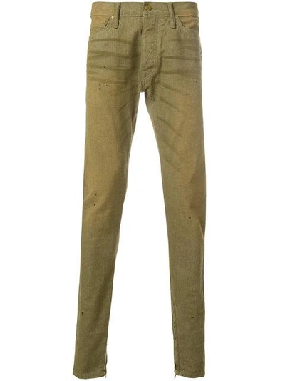 Shop Fear Of God Whisker Detail Trousers In Green