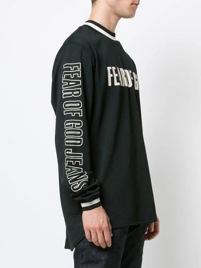 Shop Fear Of God Perforated Logo Printed Top