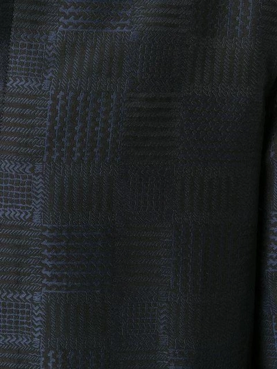 Shop Versace Checked Coat - Black