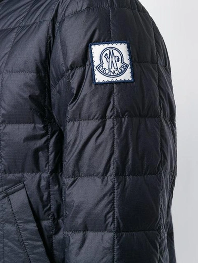 Shop Moncler Zipped Padded Jacket - Blue
