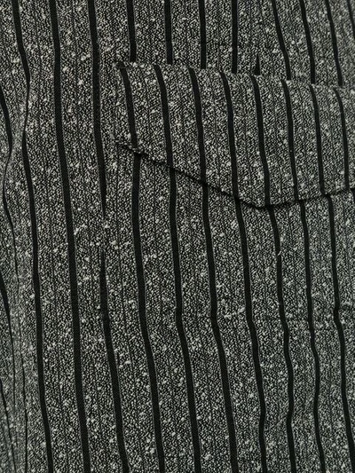 Shop Yohji Yamamoto Striped Tapered Trousers - Grey