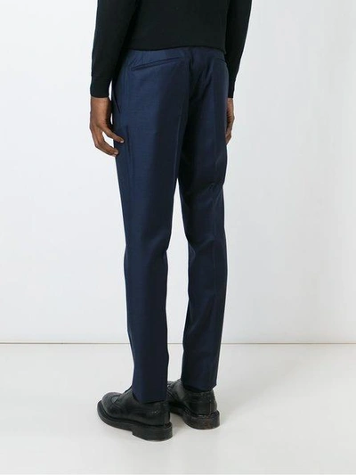 Shop Incotex Straight Leg Tassel Detail Trousers - Blue