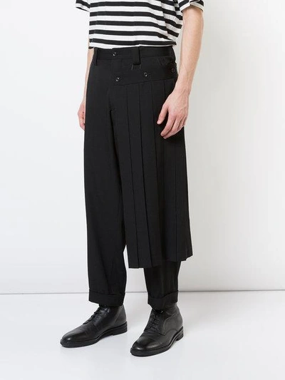 Shop Yohji Yamamoto Tapered Trousers In Black