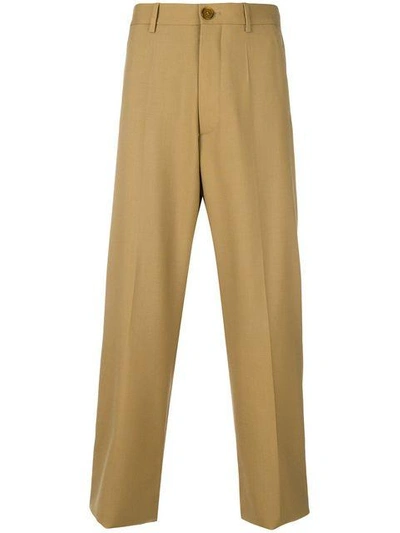 Shop Marni Cropped Utility Trousers - Neutrals