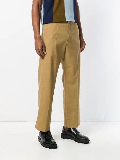 Shop Marni Cropped Utility Trousers - Neutrals