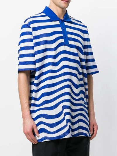 Shop Napa By Martine Rose Striped Polo Shirt In Blue