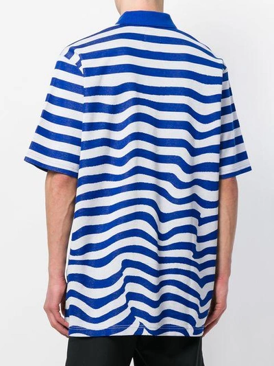 Shop Napa By Martine Rose Striped Polo Shirt In Blue