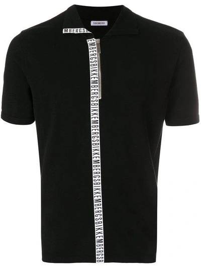 Shop Dirk Bikkembergs Logo Patch Polo Top - Black