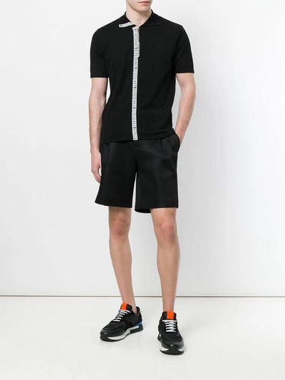 Shop Dirk Bikkembergs Logo Patch Polo Top - Black