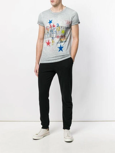 bar code star print T-shirt