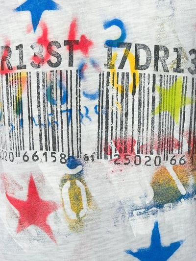 bar code star print T-shirt