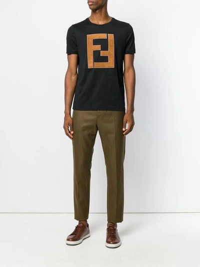 Shop Fendi Ff Logo-patch T-shirt In F0qa1 Black