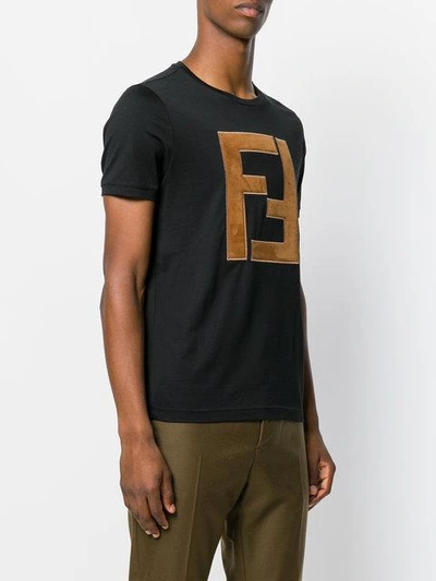 Shop Fendi Ff Logo-patch T-shirt In F0qa1 Black