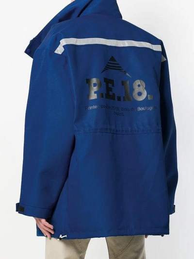 Shop Balenciaga Profil Collar Parka In Blue