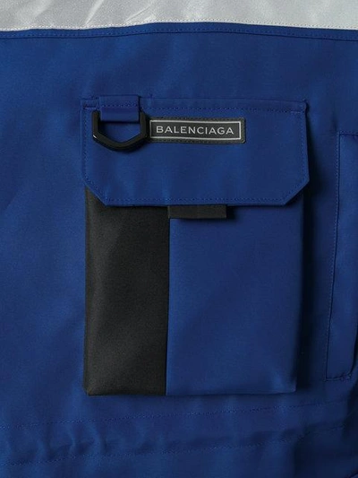 Shop Balenciaga Profil Collar Parka In Blue