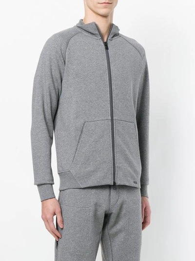 Shop Woolrich Zipped Sweater In Grey