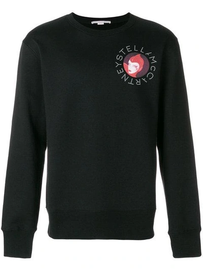 Shop Stella Mccartney Dotted Logo Print Sweatshirt - Black