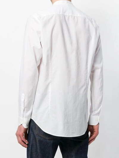 Shop Etro Embroidered Band Collar Shirt In White