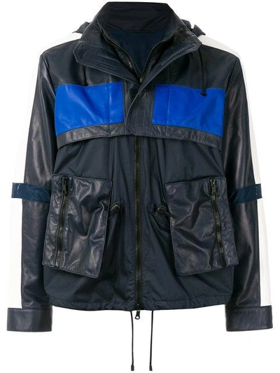 Shop Valentino Hooded Jacket In Blue