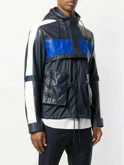 Shop Valentino Hooded Jacket In Blue