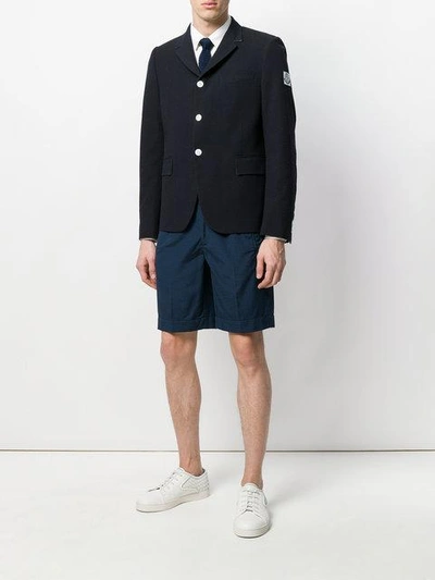 Shop Moncler Classic Blazer In Blue