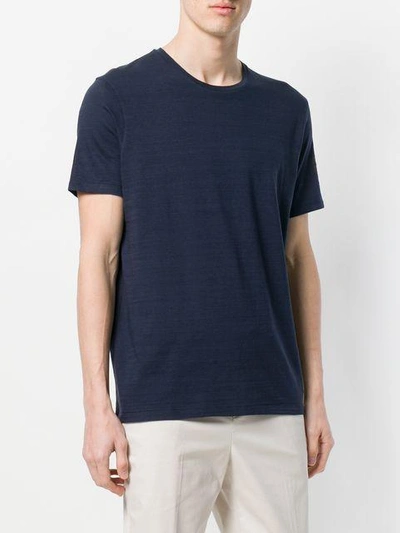 Shop Neil Barrett Double Stripe Sleeve Detail T-shirt - Blue