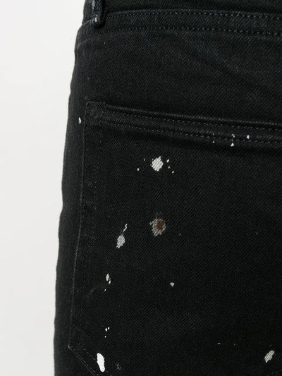 Fear Of God Skinny-fit Zip-detailed Painted Selvedge Denim Jeans In Black