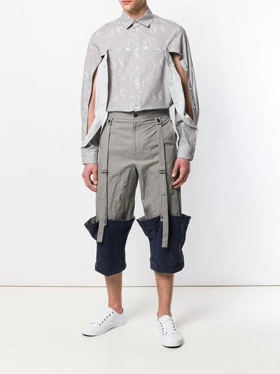 Shop Chalayan Oversized Multi-buttoned Shirt In Grey