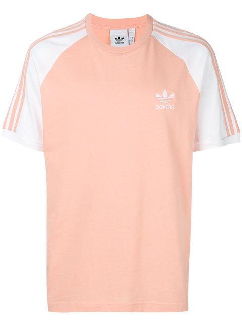 adidas 3 stripe t shirt pink