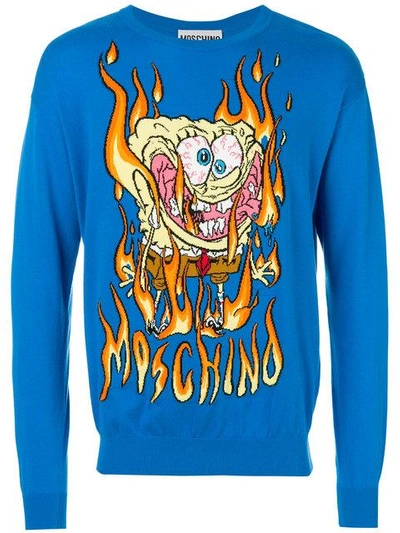Shop Moschino Spongebob Flame Sweater