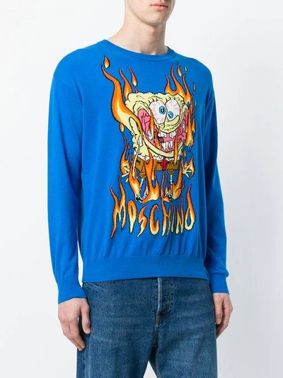 Shop Moschino Spongebob Flame Sweater