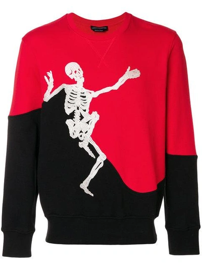 Shop Alexander Mcqueen Dancing Skeleton Sweatshirt In Black