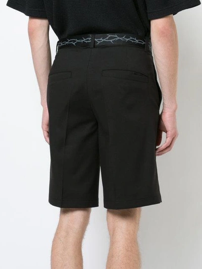 Shop D.gnak By Kang.d Belted Thorn Print Shorts In Black