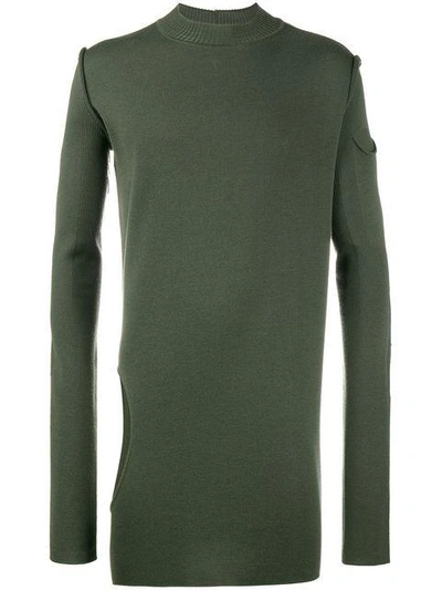Shop Rick Owens Subhaman Cutout Sweater - Green