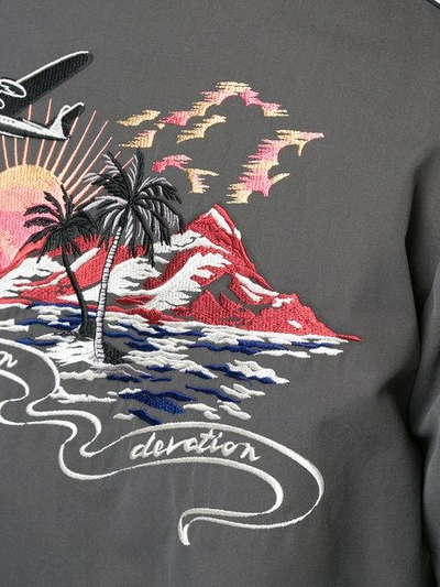 Shop Stella Mccartney Embroidered Bomber Jacket In Grey