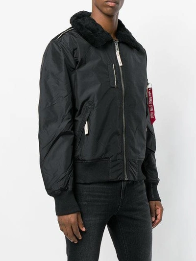 Shop Alpha Industries Fur Collar Bomber Jacket  In 03 Black