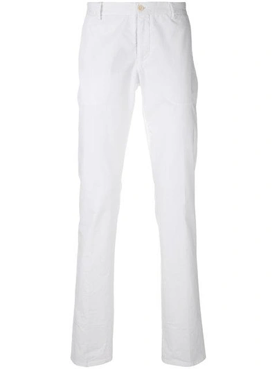Shop Etro Straight Leg Trousers - White