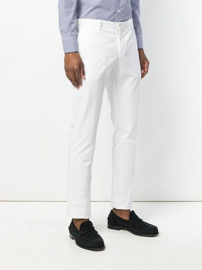 Shop Etro Straight Leg Trousers - White
