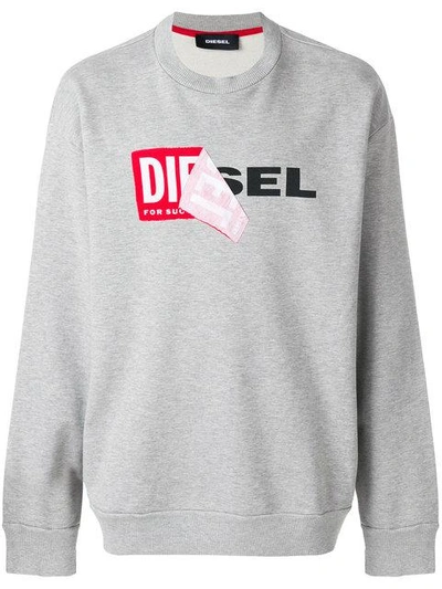 Diesel S-samy Logo Sweatshirt - Gray In Grey | ModeSens