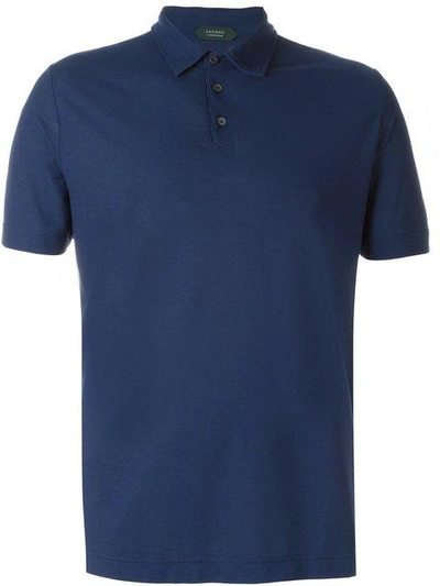 Shop Zanone Classic Polo Shirt - Blue