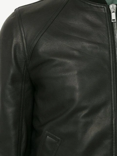 Shop Rick Owens Raglan Biker Jacket In Black