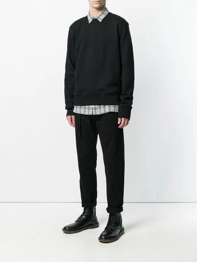 Shop Ann Demeulemeester Crew Neck Sweatshirt - Black