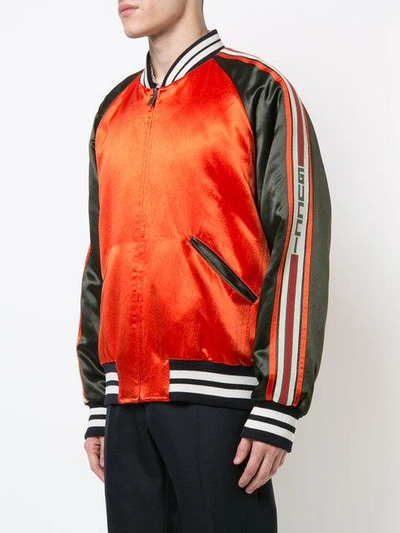 Shop Gucci Sateen Bomber Jacket In Green