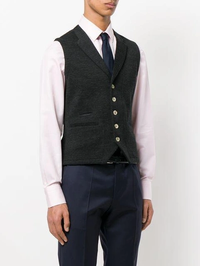 Shop Al Duca D'aosta Fitted Buttoned Waistcoat In Black