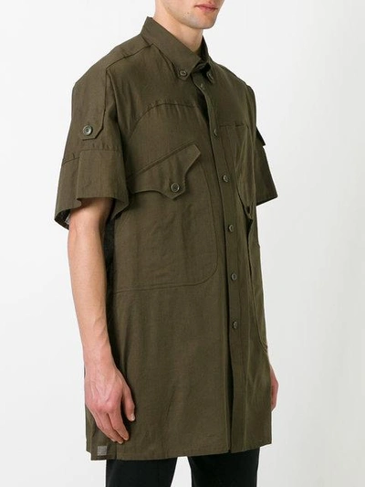 Shop Yohji Yamamoto Asymmetric Pocket Shirt - Green