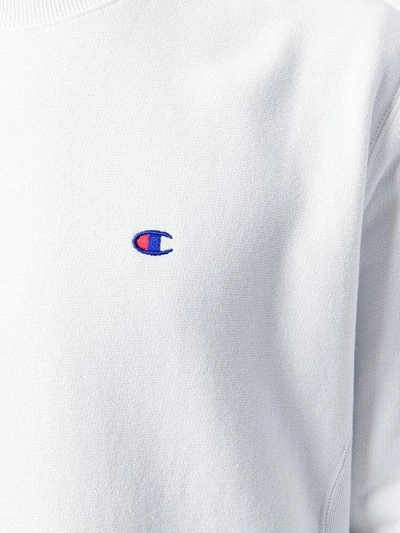 Shop Champion Embroidered Logo Hoodie In White